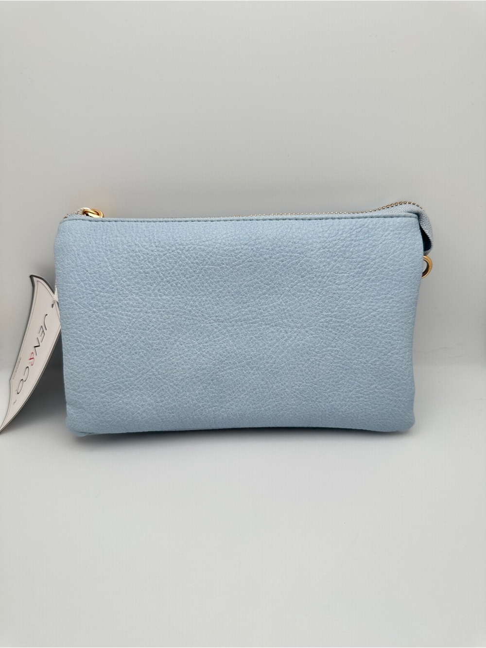 Jen & Co Riley baby blue vegan Leather Crossbody bag Wristlet Clutch